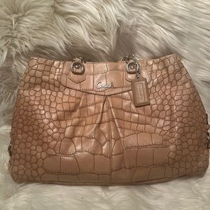 Coach tan crocodile leather purse used